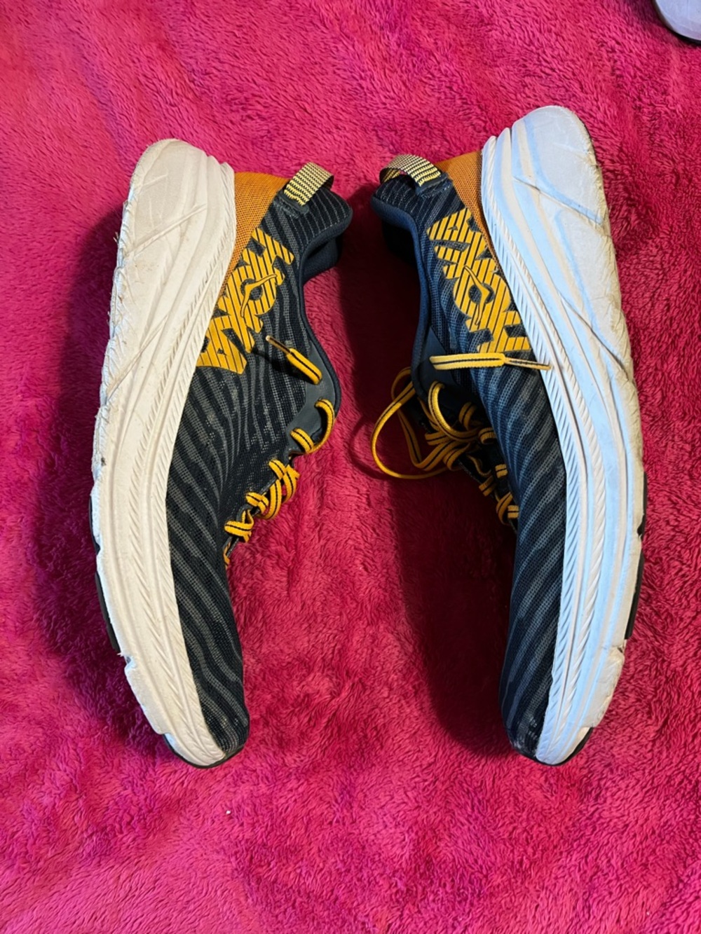 Hoka One One Men's Black and Yellow Running Sneakers - Picture 3 of 5